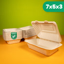 Contenedor Almeja | Bagazo Trigo | 7x5x3" / 17.7 x 12.7 x 7.6 cm | Compostable y biodegradable