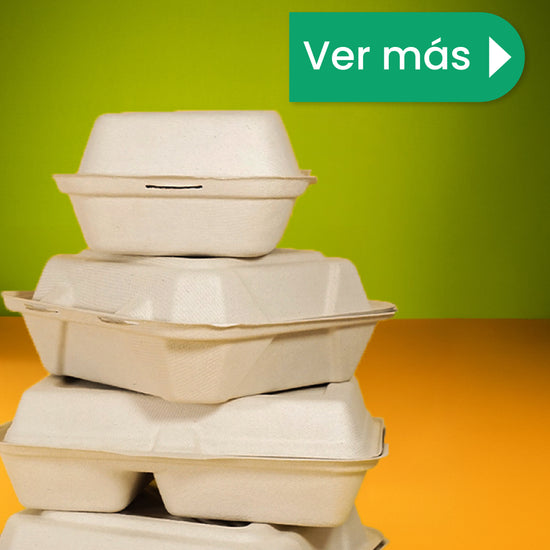 Contenedor Almeja | Bagazo Trigo | 8x8x3" / 20.3x20.3x7.6 cm | Compostable y biodegradable