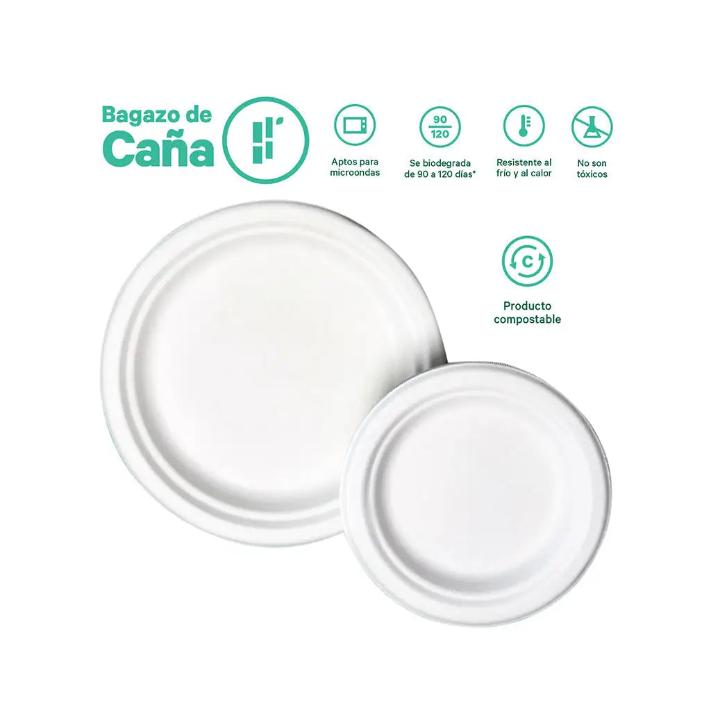 Plato Pastelero Desechable y Biodegradable De 6 - We Care -